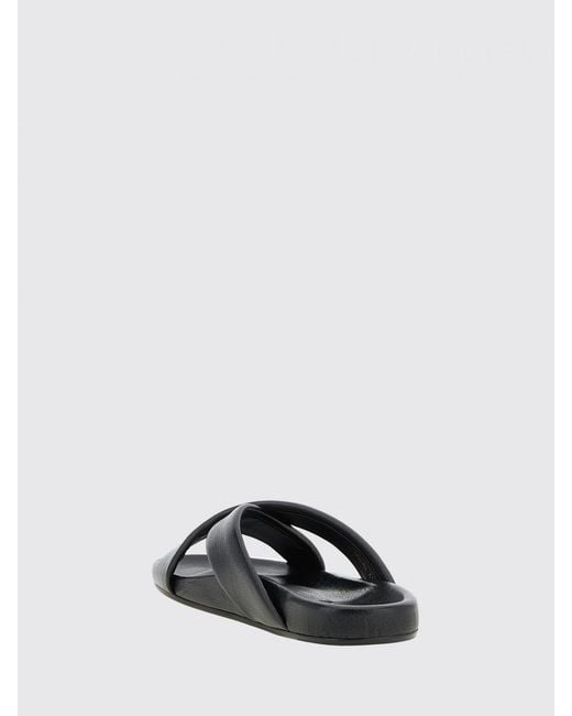 Saint Laurent Black Nichols Leather Sandals for men
