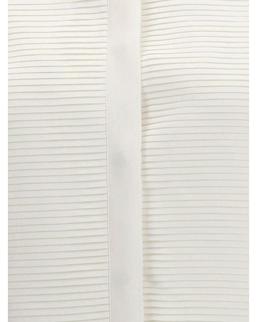 Tom Ford Gray Silk Dress Shirt With Pleated Bib
