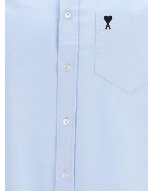 AMI Blue Casual Cotton Shirt for men
