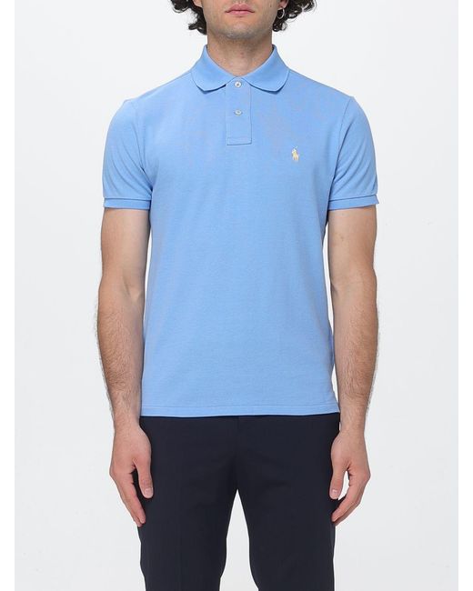 Polo Ralph Lauren Blue Cotton Polo Shirt With Pony Logo for men