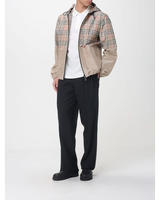 Burberry Natural Check Polyester Windbreaker Jacket for men