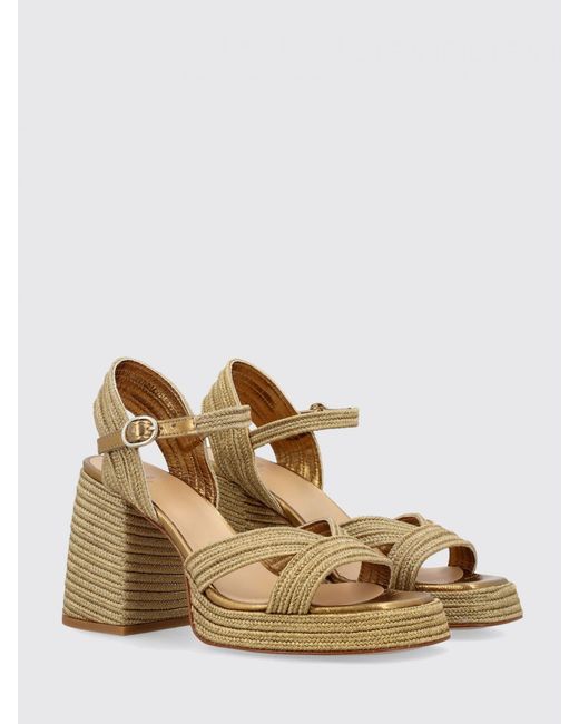 Castaner Metallic Woven Jute Sandals
