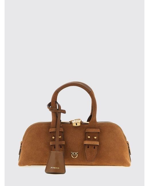 Pinko Brown Escape Suede Bag