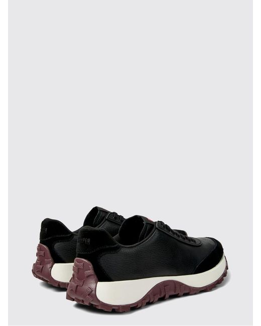 Camper Black Drift Trail Grained Leather And Suede Sneakers for men