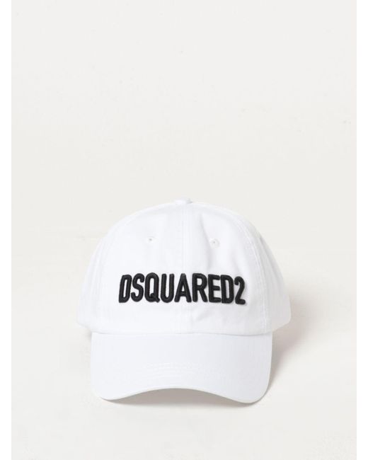 Cappello in cotone con logo di DSquared² in White da Uomo