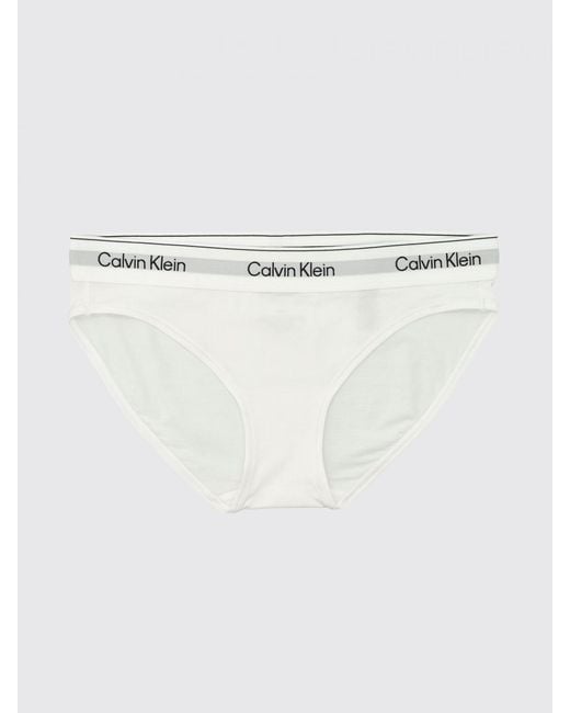 Calvin Klein White Cotton Blend Logo Briefs