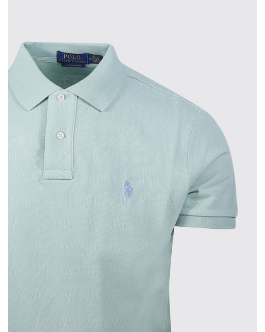 Polo Ralph Lauren Blue Cotton Polo Shirt With Pony Logo for men
