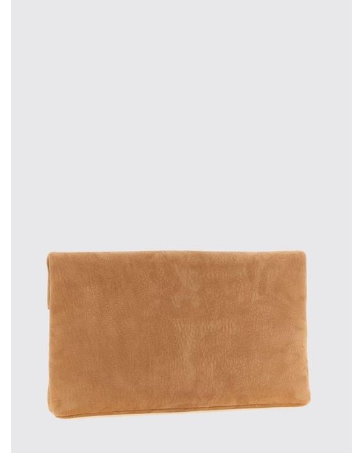 Saint Laurent Brown Suede Calfskin Envelope Clutch With Ysl Monogram