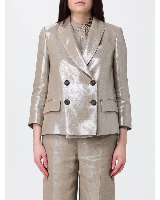 Brunello Cucinelli Gray Double-Breasted Blazer