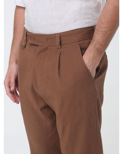 Paolo Pecora Brown Virgin Wool Tailored Trousers for men