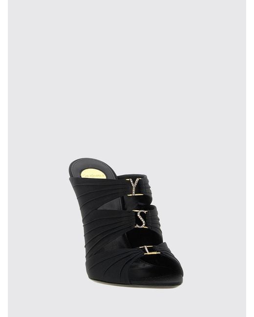 Saint Laurent Black Emilie Crêpe Satin Sandals