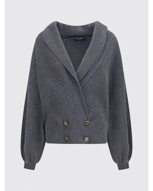 Dolce & Gabbana Blue Dolce &Amp Gabbana Double-Breasted Wool Cardigan With Shawl Collar