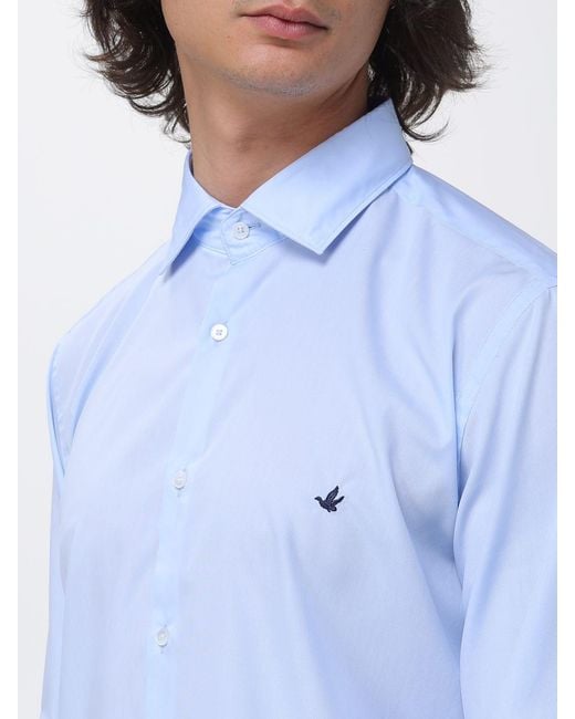 Brooksfield Blue Classic Cotton Poplin Shirt for men