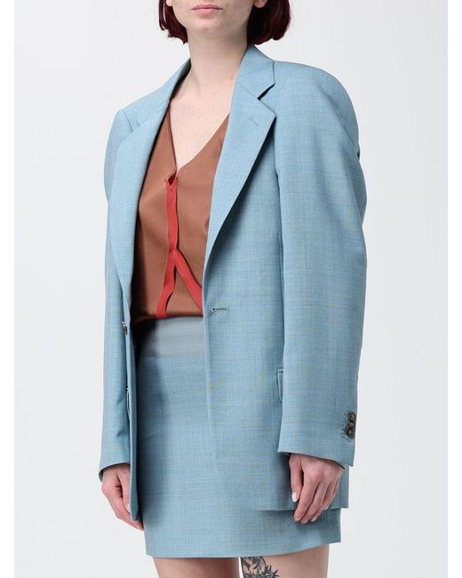 MM6 by Maison Margiela Blue Virgin Wool Single Breasted Blazer