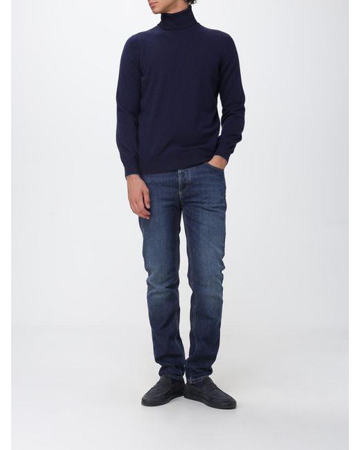 Brunello Cucinelli Blue Mid-Rise Straight Fit Jeans for men