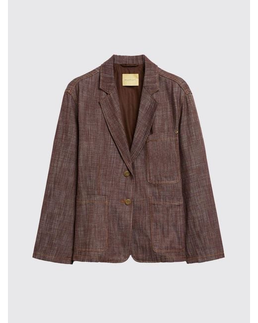 Momoní Brown MomonÌ Single-Breasted Cotton Blazer