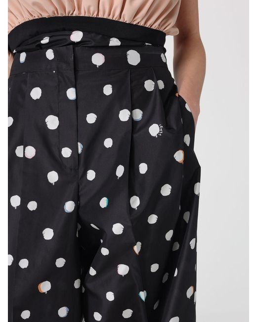 Fendi Black Polka Dot Silk Trousers