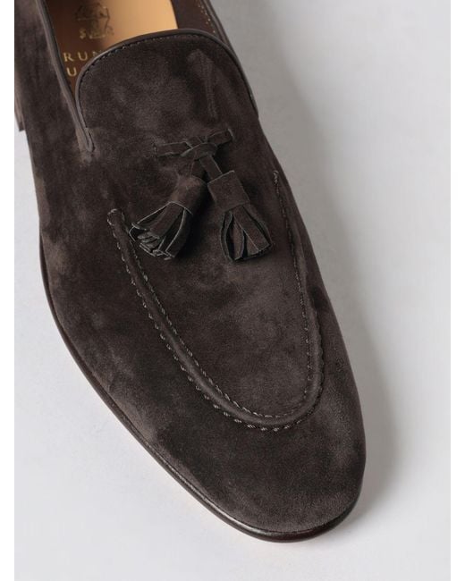 Brunello Cucinelli White Suede Calfskin Loafers for men