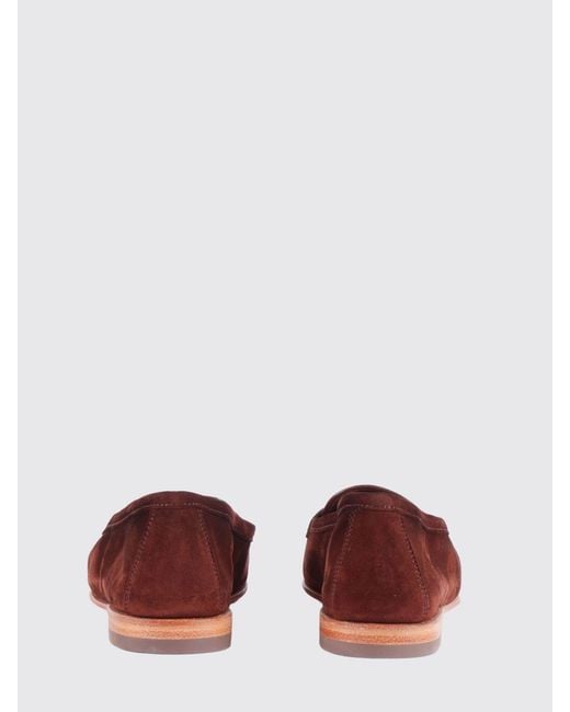 Santoni Red Suede Loafers