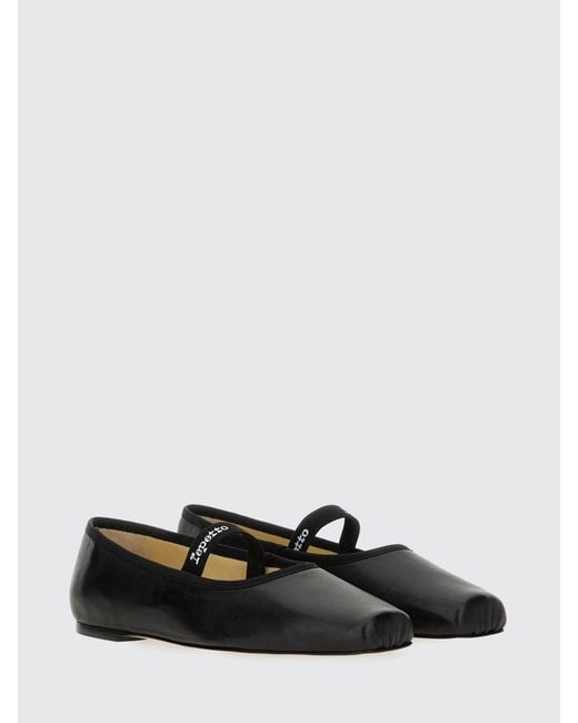 Repetto White Lizbeth Calfskin Mary Jane Flats With Square Toe
