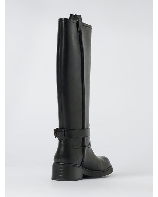 ARMANI EXCHANGE Black Flat Ankle Boots
