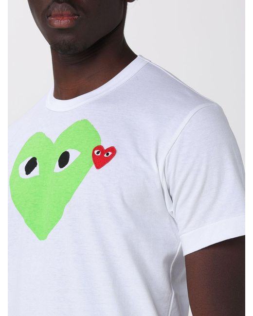COMME DES GARÇONS PLAY White Comme Des GarÇ Ons Play Printed Cotton T-Shirt for men