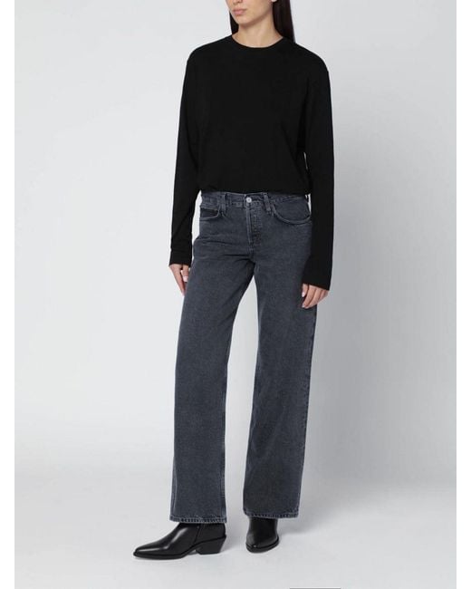 Jeans Wide-Leg De Denim Agolde de color Black