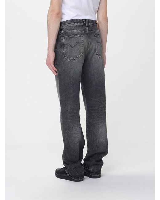 Versace Gray Cotton Denim Straight Jeans for men
