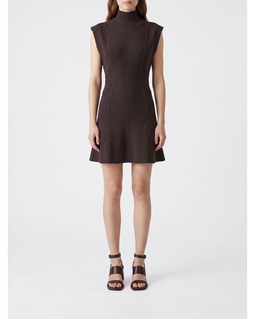 Alaïa Purple Slim-Fit Sleeveless Turtleneck Mini Dress