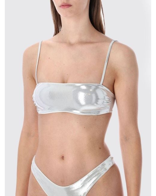 MATINEÉ White Bandeau Bikini With Square Neckline And Brazilian Briefs