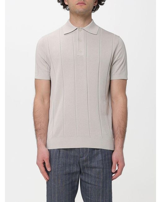 Manuel Ritz Gray Cotton Knit Polo Shirt for men