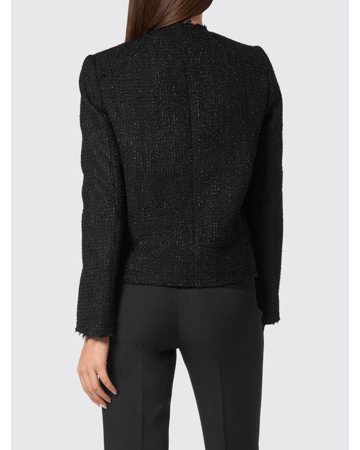 Philipp Plein Black Single-Breasted Short Tweed Blazer With Jewelled Buttons
