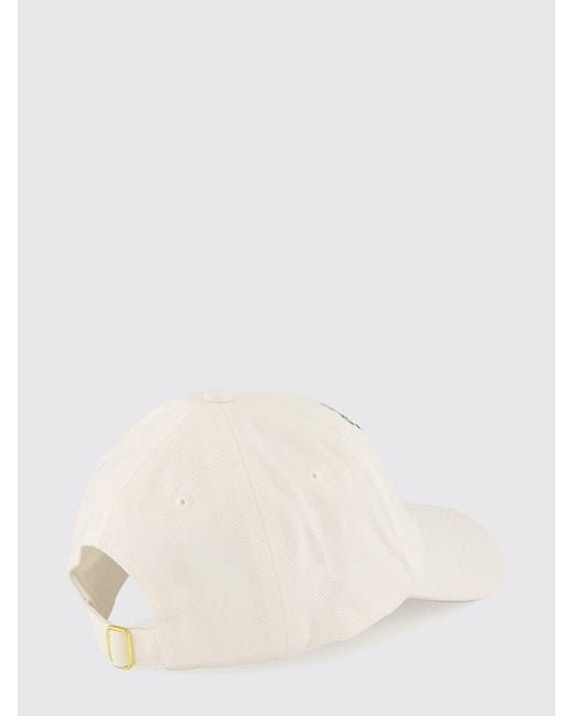 Casablanca White Cotton Baseball Cap With Embroidered Logo And Adjustable Strap for men