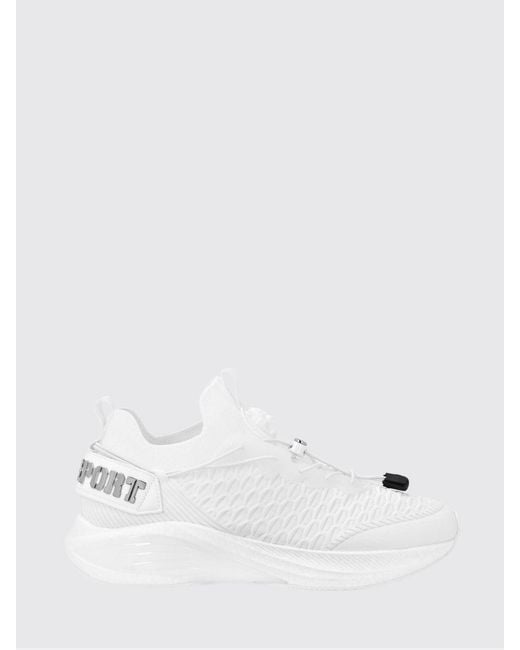 Philipp Plein White Crochet Knit Sneakers for men
