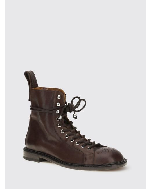 Versace Brown Billy Leather Ankle Boots for men
