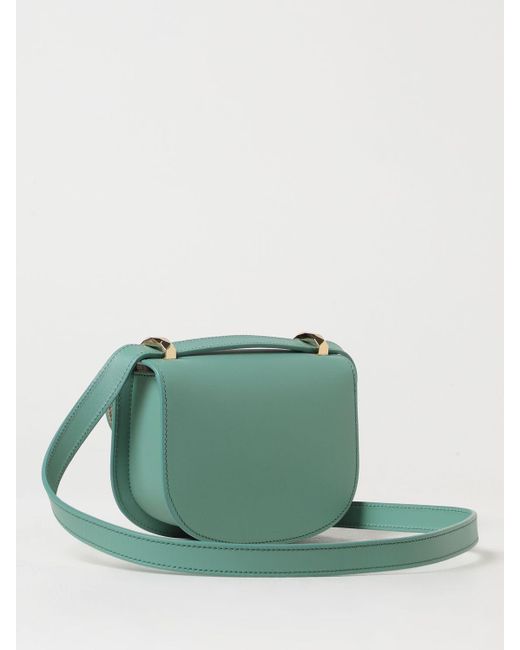 A.P.C. Green Genève Leather Bag