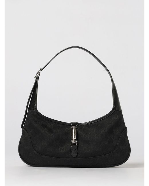 Gucci Black Jackie Slim Gg Jacquard Canvas Bag