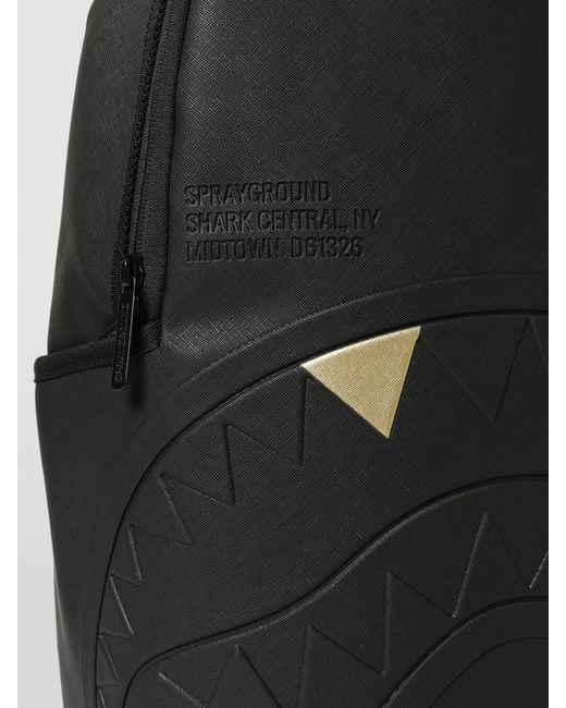 Sprayground Black Shark Crew Graphic Print Pvc Backpack With Padded Shoulder Straps for men