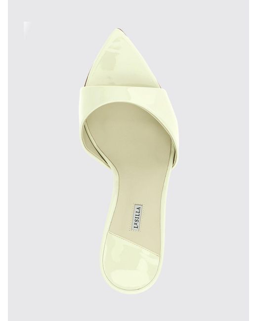 Le Silla Natural Bella Patent Leather Mules