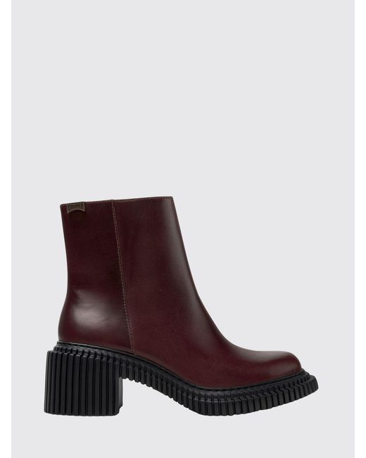 Camper Purple Pix London Leather Ankle Boots