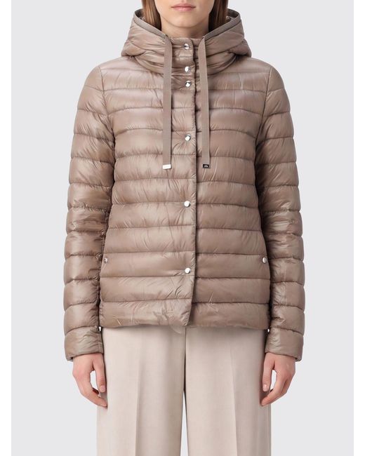 Herno Brown Short Reversible Quilted Ultra-Light Nylon Down Jacket