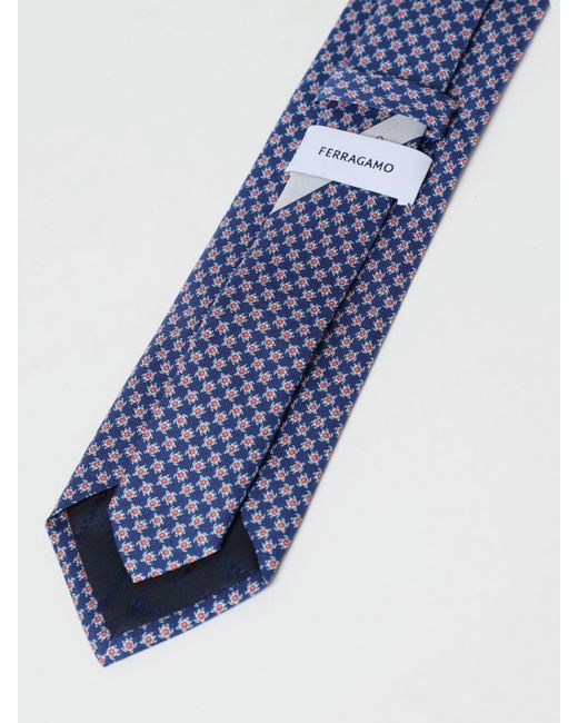 Cravatta Tartarughe in seta stampata di Ferragamo in Blue da Uomo