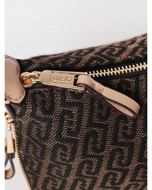 Liu Jo Gray Canvas Bag With Jacquard Monogram