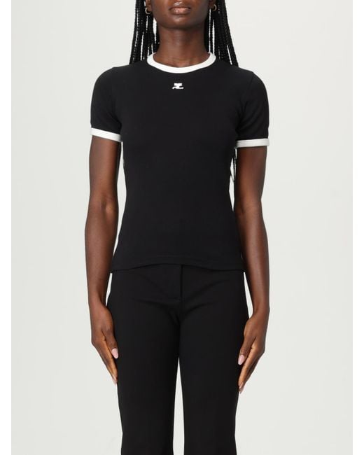T-Shirt Femme Courreges en coloris Black