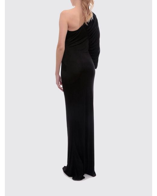 Saint Laurent Black One-Shoulder Long Evening Gown