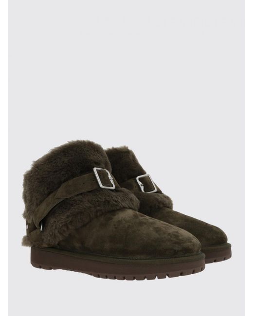 Burberry Green Stiefeletten Aus Veloursleder Mit Shearling