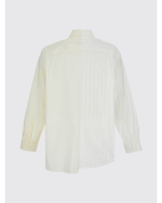 MM6 by Maison Margiela White Patchwork Cotton Shirt for men
