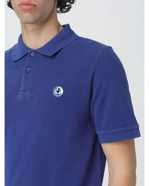 Polo in cotone con logo di Save The Duck in Blue da Uomo