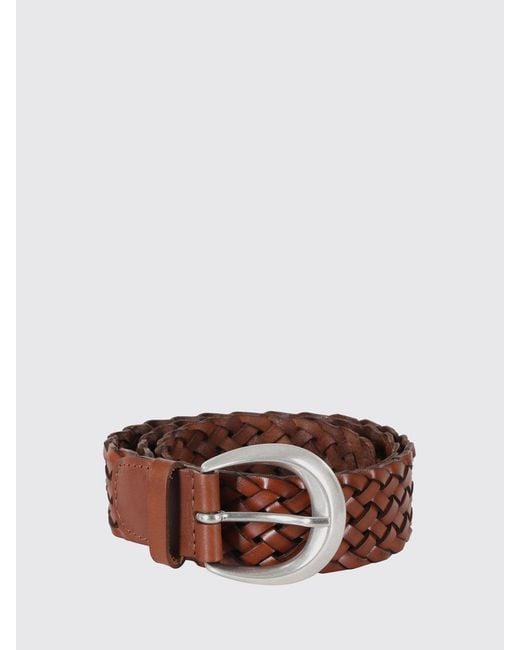 Orciani Brown Braided Leather Belt