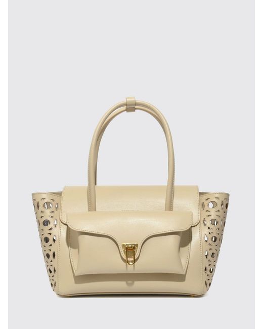 Coccinelle Natural Beat Double Leather Bag With Perforated Details